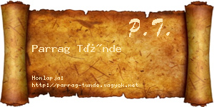 Parrag Tünde névjegykártya