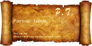 Parrag Tünde névjegykártya